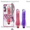 Vibrador realistico con brillo en la oscuridad y varias velocidades 